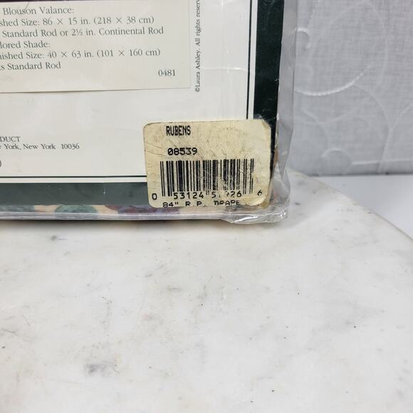 Vintage Laura Ashley Rubens Floral Rod Pocket Drapes 82x84 Set of 2 Panels NEW - Picture 12 of 15